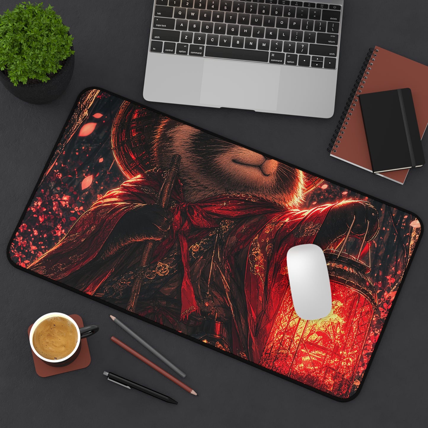 Tanuki In Forest - Anime Manga Gaming Desk Mat