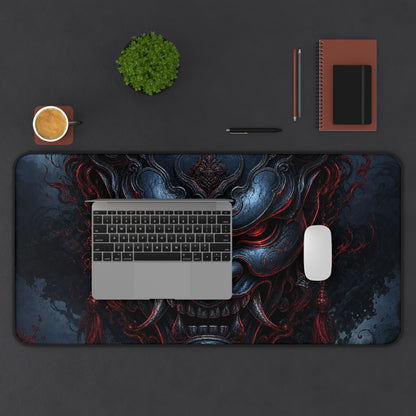 Oni Mask With Black Sun Behind It - Sudoni Brand Gaming Desk Mat