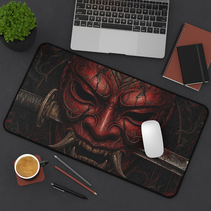 Oni Mask With Katanthrough It - Sudoni Brand Gaming Desk Mat