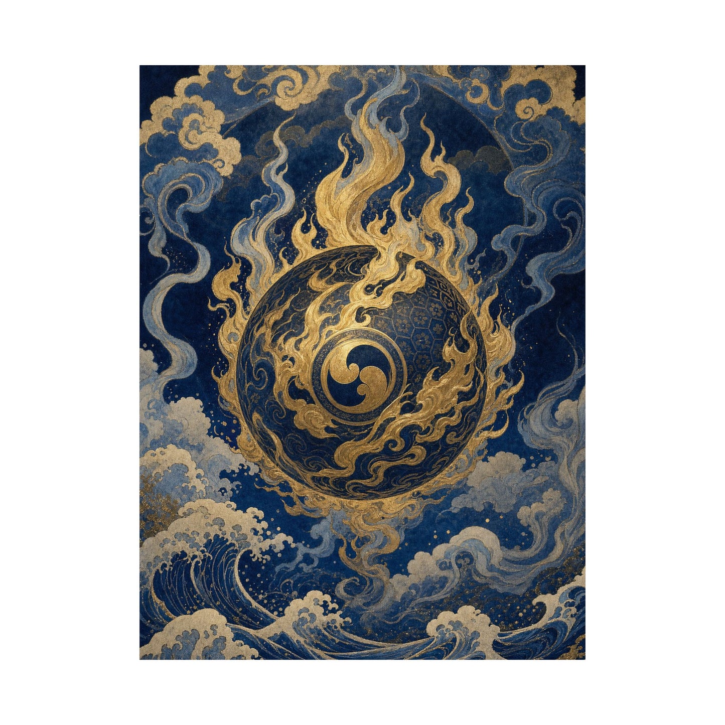 Tamfireball Floating - Japanese Mythology Art Print (Matte Poster)