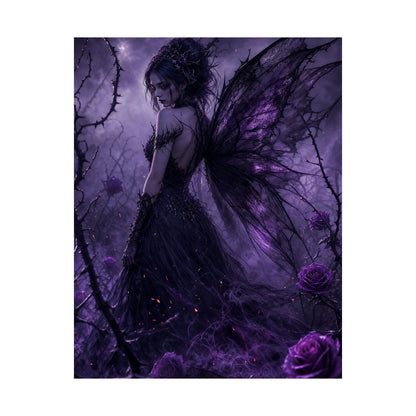 Dark Fairy In Thorn Garden - Dark Fantasy Art Print (Matte Poster)