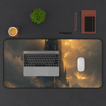 Dark Tower Piercing The Clouds - Dark Fantasy Gaming Desk Mat