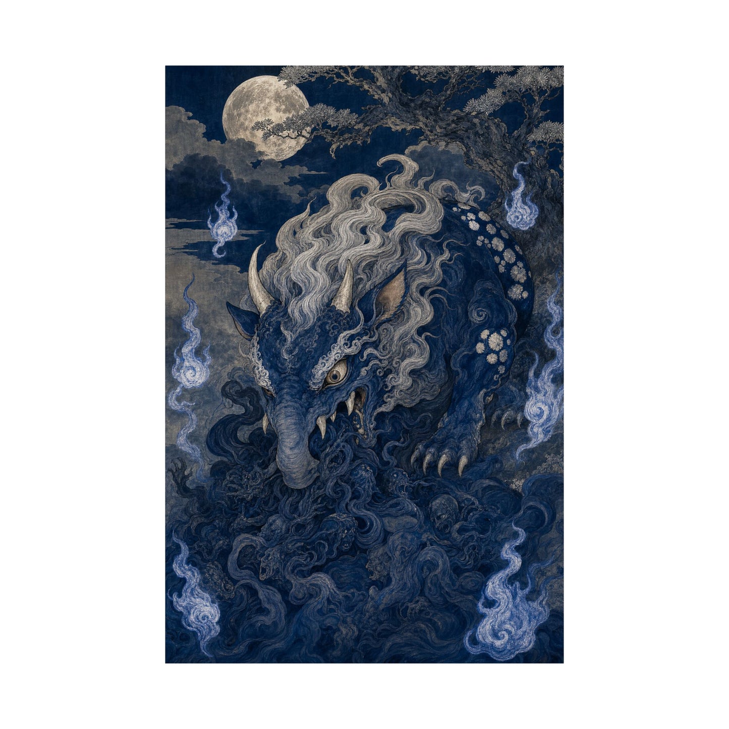 Baku Eating Nightmares - Japanese Mythology Art Print (Matte Poster)