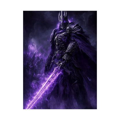 Death Knight With Glowing Sword - Dark Fantasy Art Print (Matte Poster)