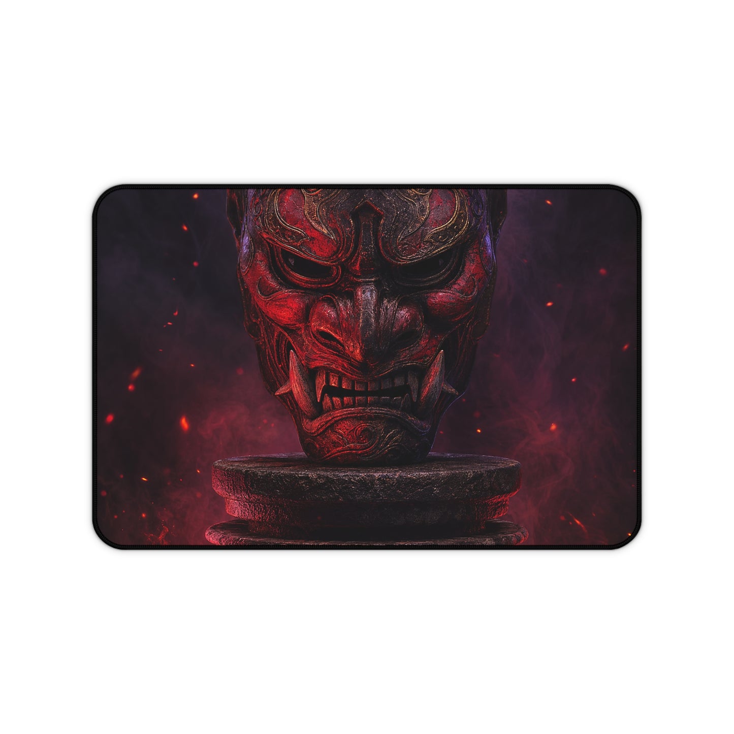 Oni Mask On Pedestal - Sudoni Brand Gaming Desk Mat