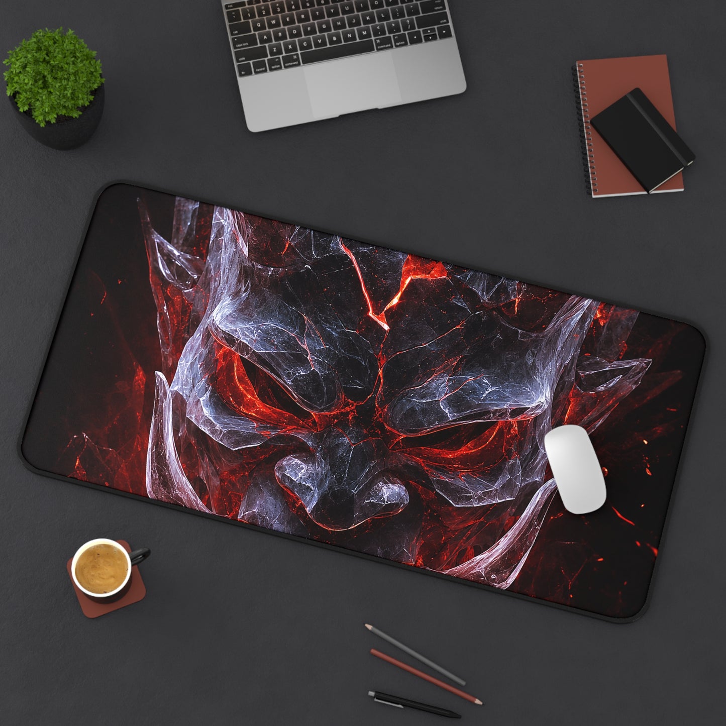 Oni Mask Made Of Ice Crystals - Sudoni Brand Gaming Desk Mat