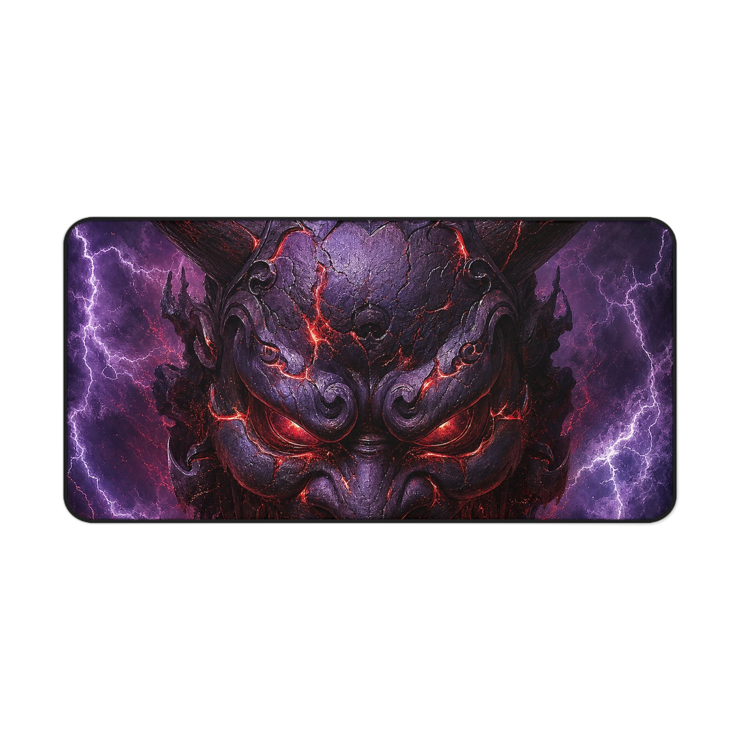 Oni Mask With Thunder And Lightning - Sudoni Brand Gaming Desk Mat