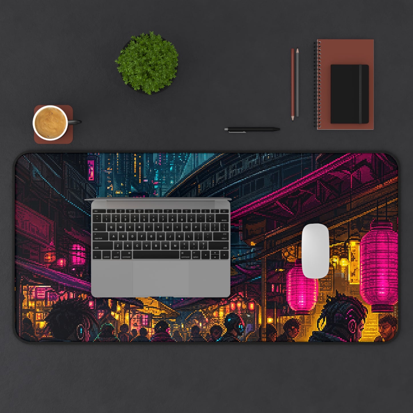 Cyberpunk Street Market - Gaming Culture Gaming Desk Mat