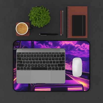 Synthwave Car Driving At Night - Gaming Culture Gaming Desk Mat