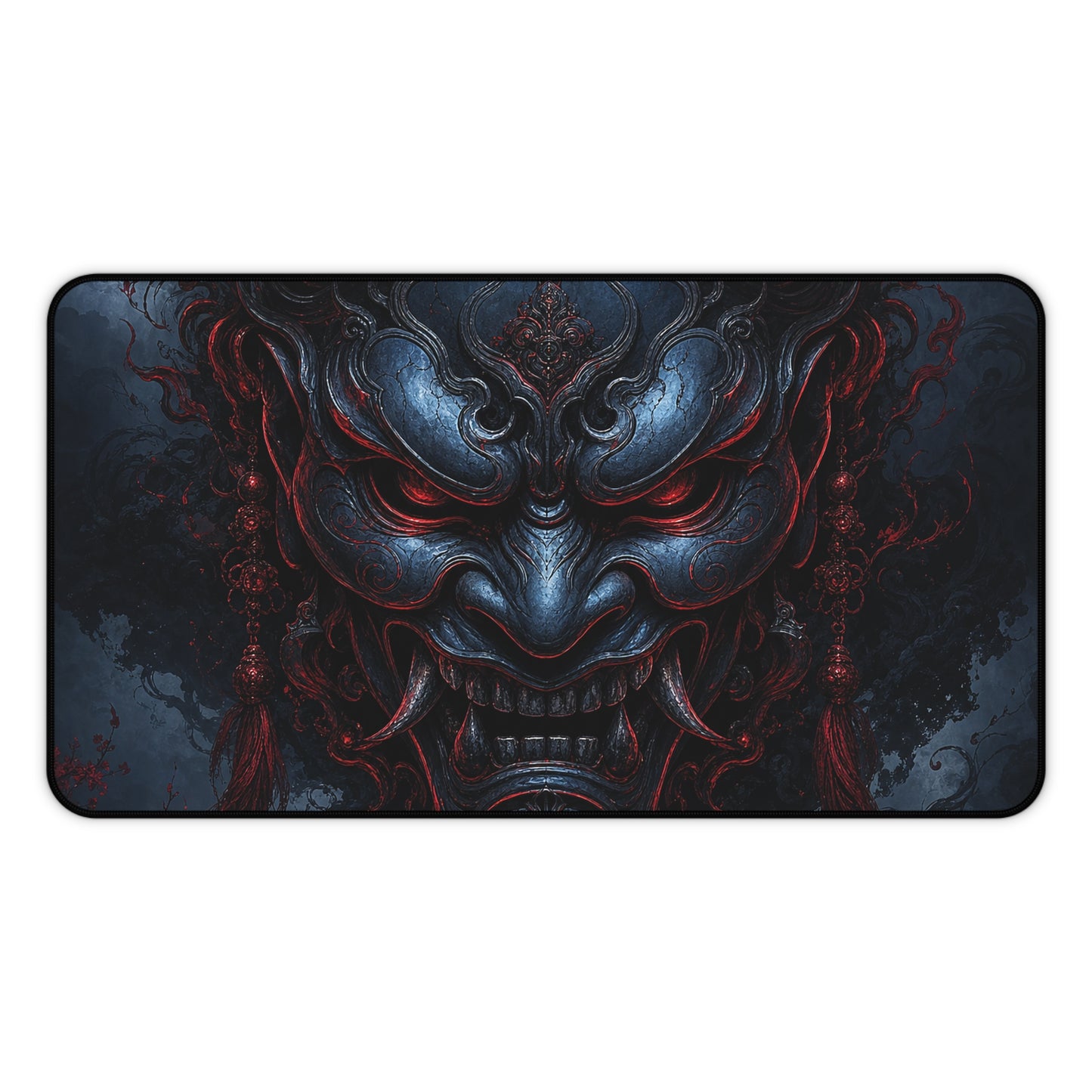 Oni Mask With Black Sun Behind It - Sudoni Brand Gaming Desk Mat
