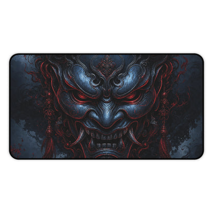Oni Mask With Black Sun Behind It - Sudoni Brand Gaming Desk Mat