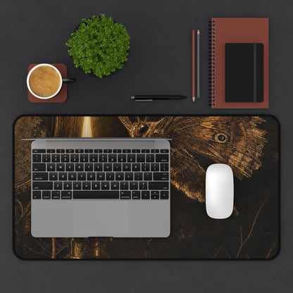 Moth Drawn To Candle Flame - Dark Academia Gaming Desk Mat