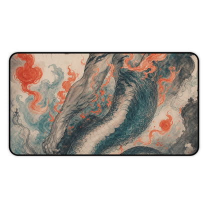 Nue With Tiger Body And Snake Tail - Japanese Mythology Gaming Desk Mat