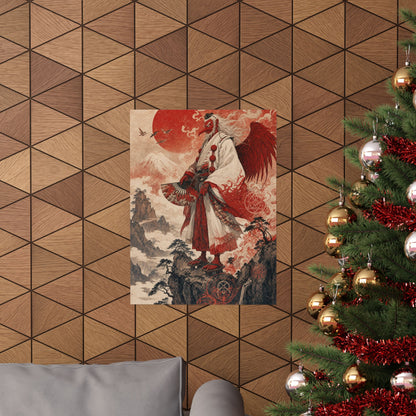 Tengu With Fon Mountain - Japanese Mythology Art Print (Matte Poster)