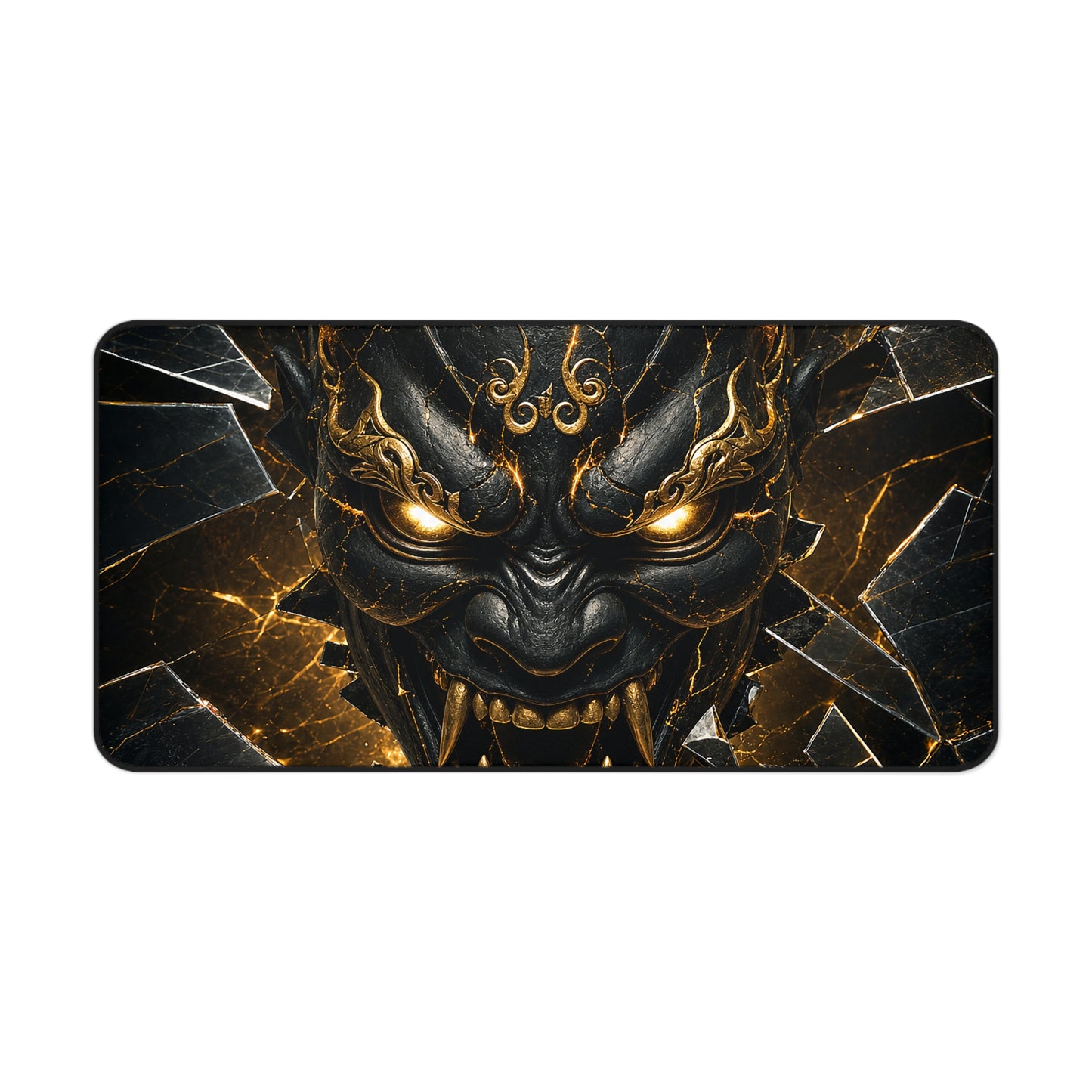Oni Mask With Broken Glass - Sudoni Brand Gaming Desk Mat