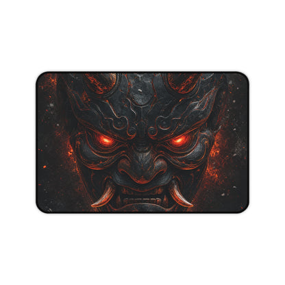 Oni Mask With Glowing Red Eyes - Sudoni Brand Gaming Desk Mat