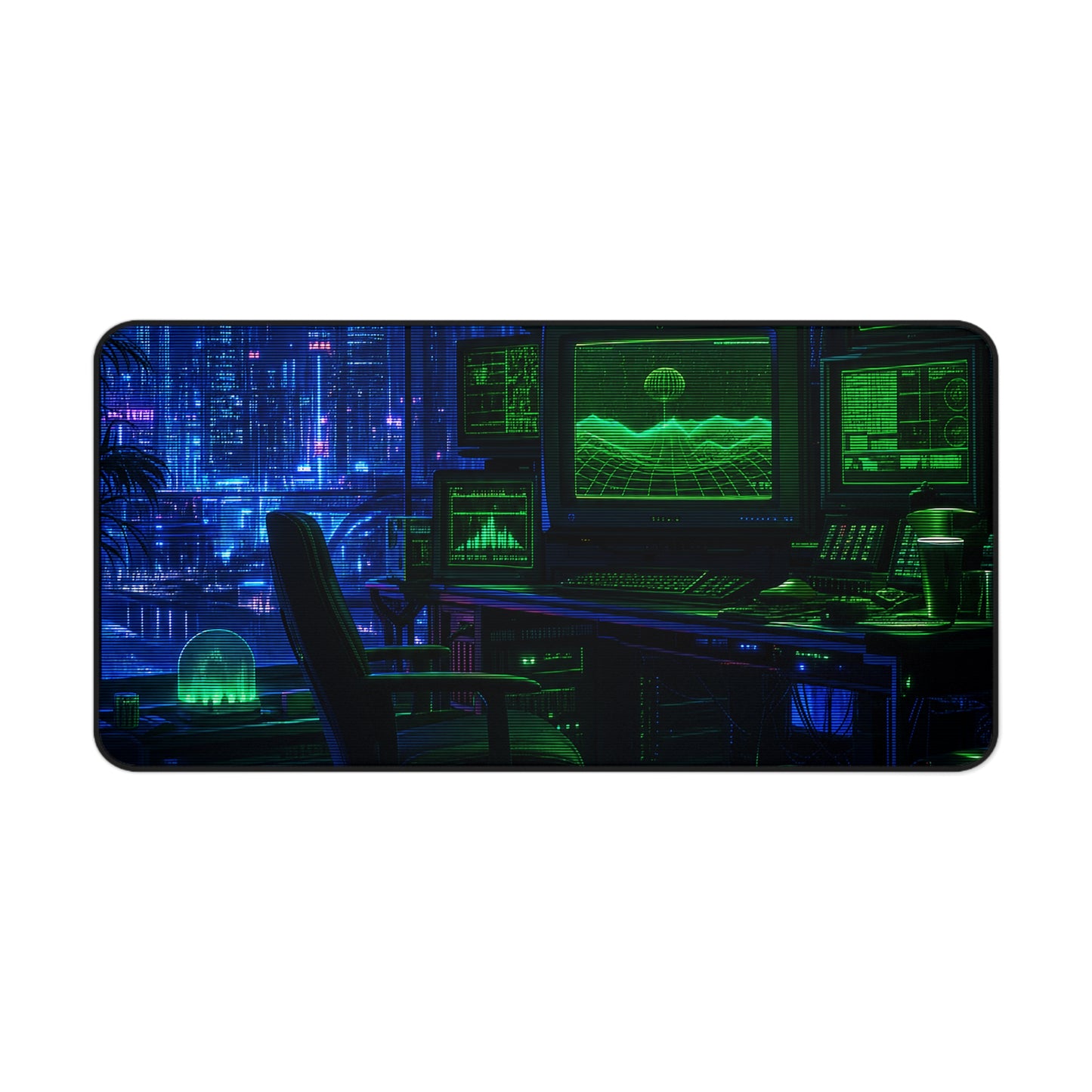 Cyberpunk Hacker Den - Gaming Culture Gaming Desk Mat