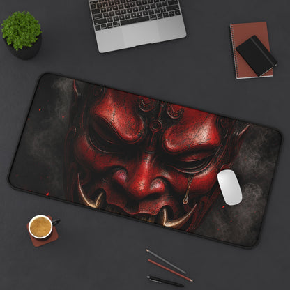 Oni Mask With Single Tear - Sudoni Brand Gaming Desk Mat