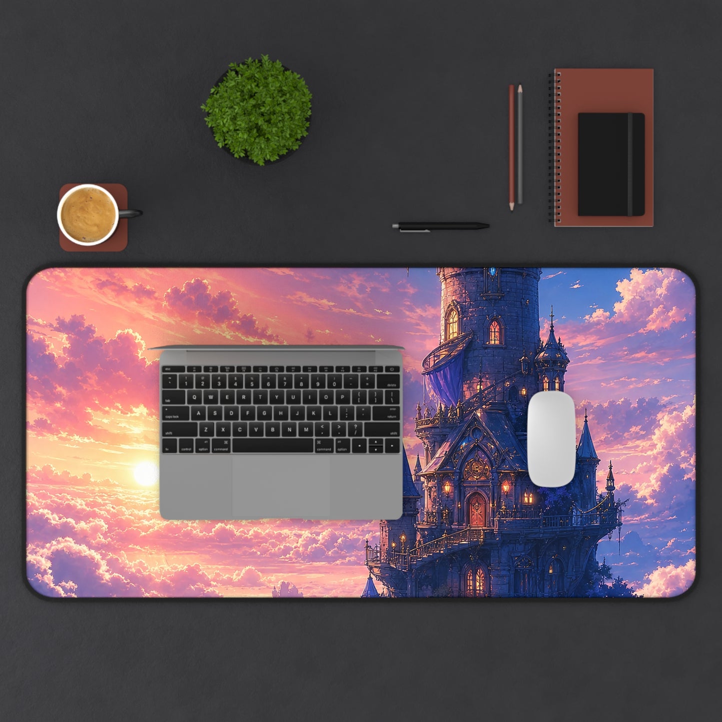 Wizard Tower In The Clouds - Anime Manga Gaming Desk Mat