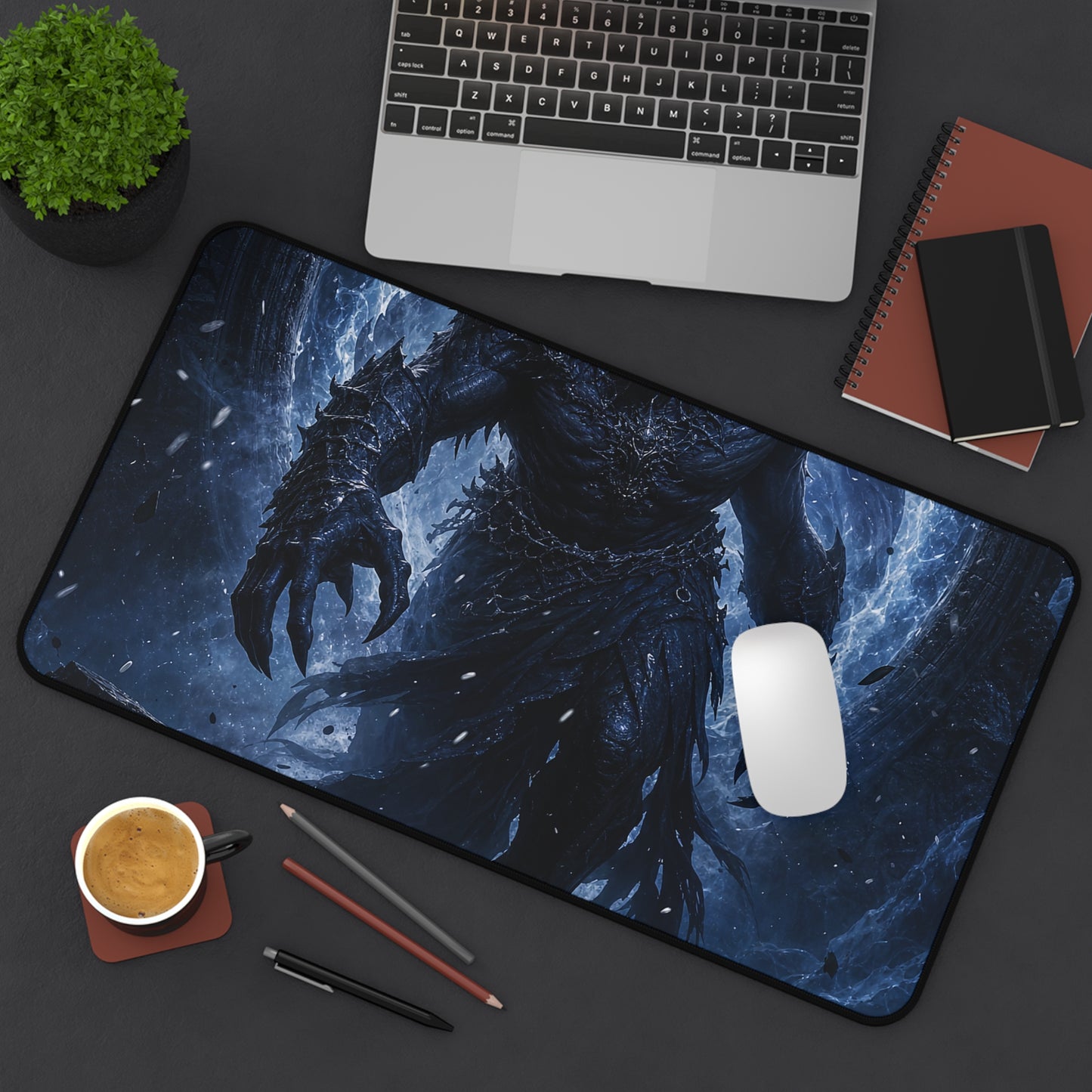 Demon Emerging From Portal - Dark Fantasy Gaming Desk Mat