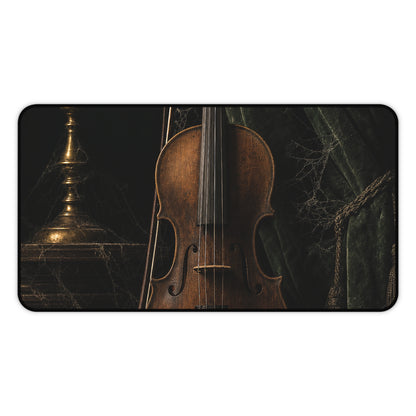 Violin On Dark Stage - Dark Academia Gaming Desk Mat