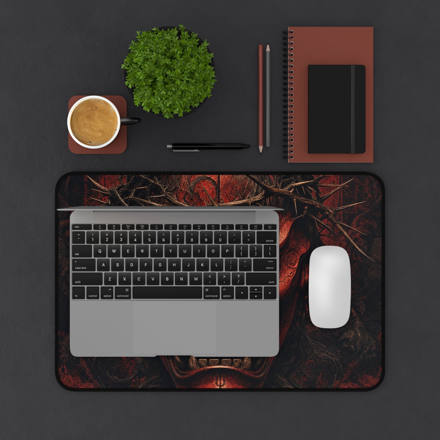 Oni Mask With Crown Of Thorns - Sudoni Brand Gaming Desk Mat