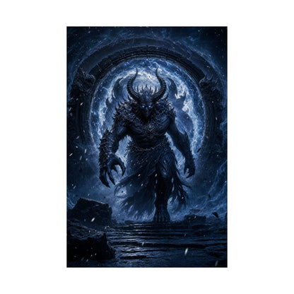 Demon Emerging From Portal - Dark Fantasy Art Print (Matte Poster)