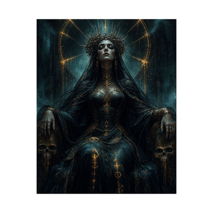 Dark Queen With Crown Of Thorns - Dark Fantasy Art Print (Matte Poster)