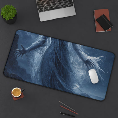 Banshee Wailing Over Moor - Dark Fantasy Gaming Desk Mat