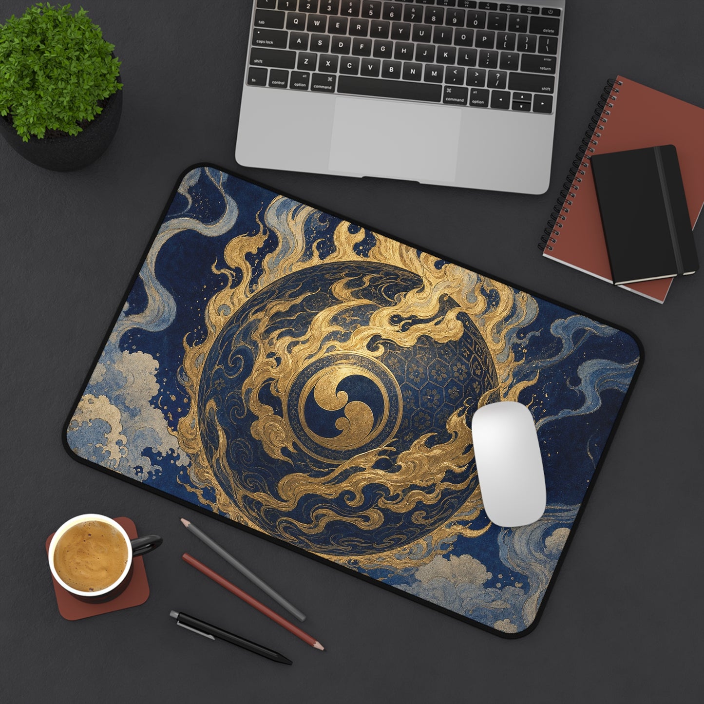 Tamfireball Floating - Japanese Mythology Gaming Desk Mat