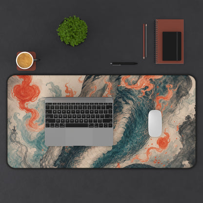 Nue With Tiger Body And Snake Tail - Japanese Mythology Gaming Desk Mat