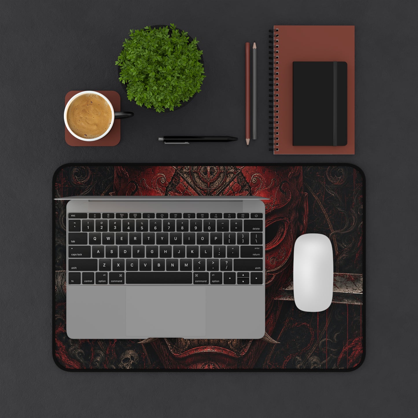 Oni Mask With Katanthrough It - Sudoni Brand Gaming Desk Mat
