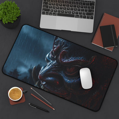 Oni Mask In Rain - Sudoni Brand Gaming Desk Mat