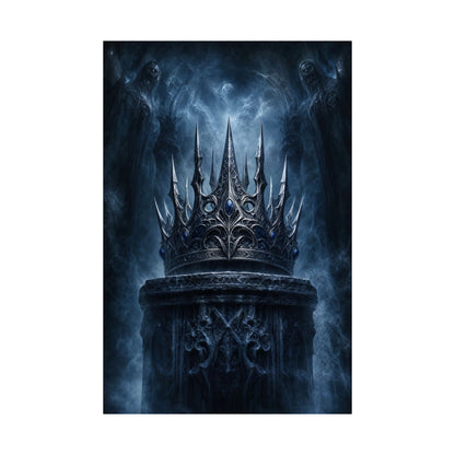 Cursed Crown On Pedestal - Dark Fantasy Art Print (Matte Poster)