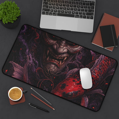 Oni Mask With Koi Fish - Sudoni Brand Gaming Desk Mat