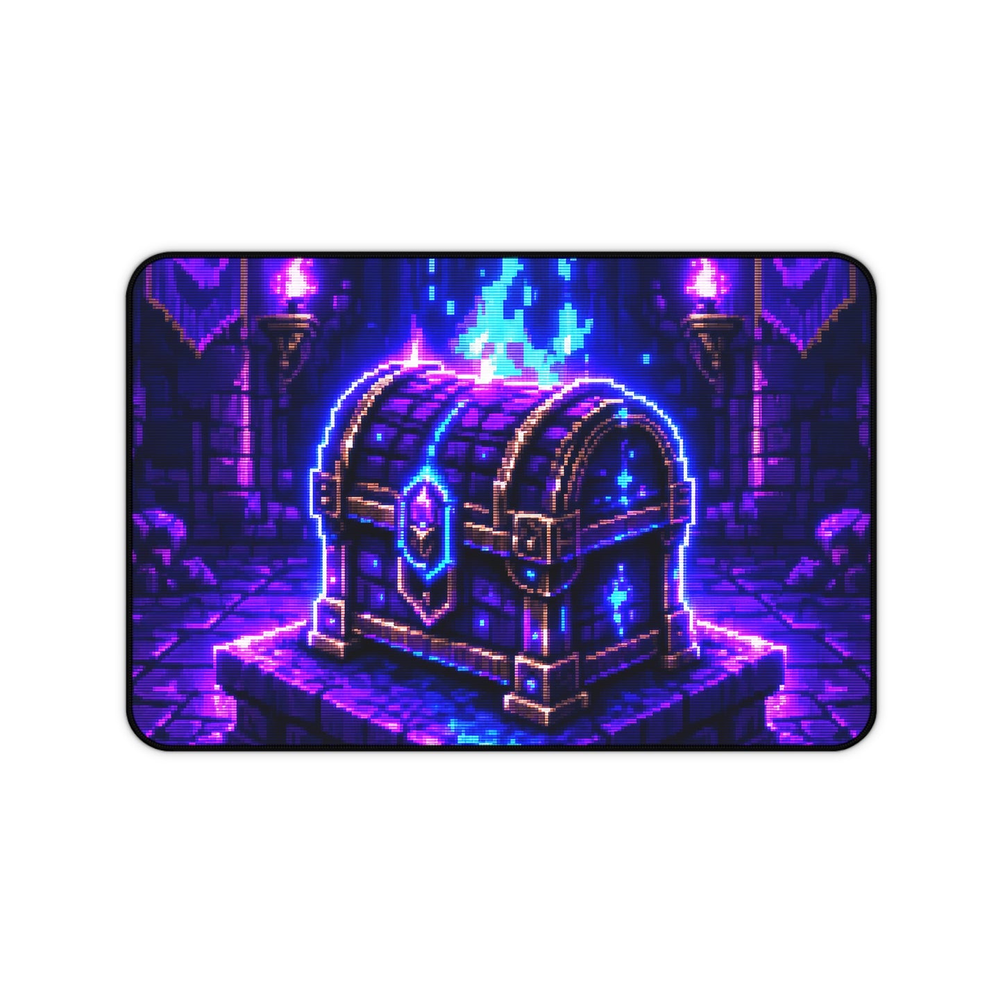 Loot Chest Glowing In Dungeon - Gaming Culture Gaming Desk Mat