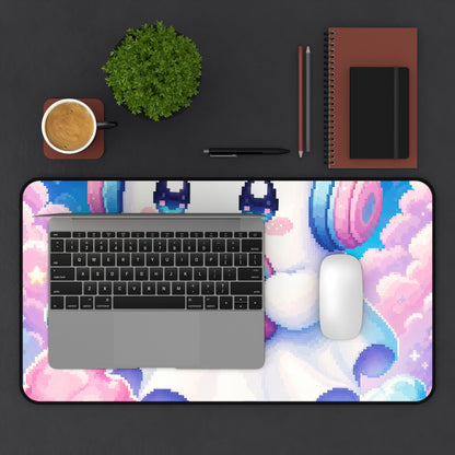Cute Gaming Ghost With Controller - Kawaii Gaming Gaming Desk Mat