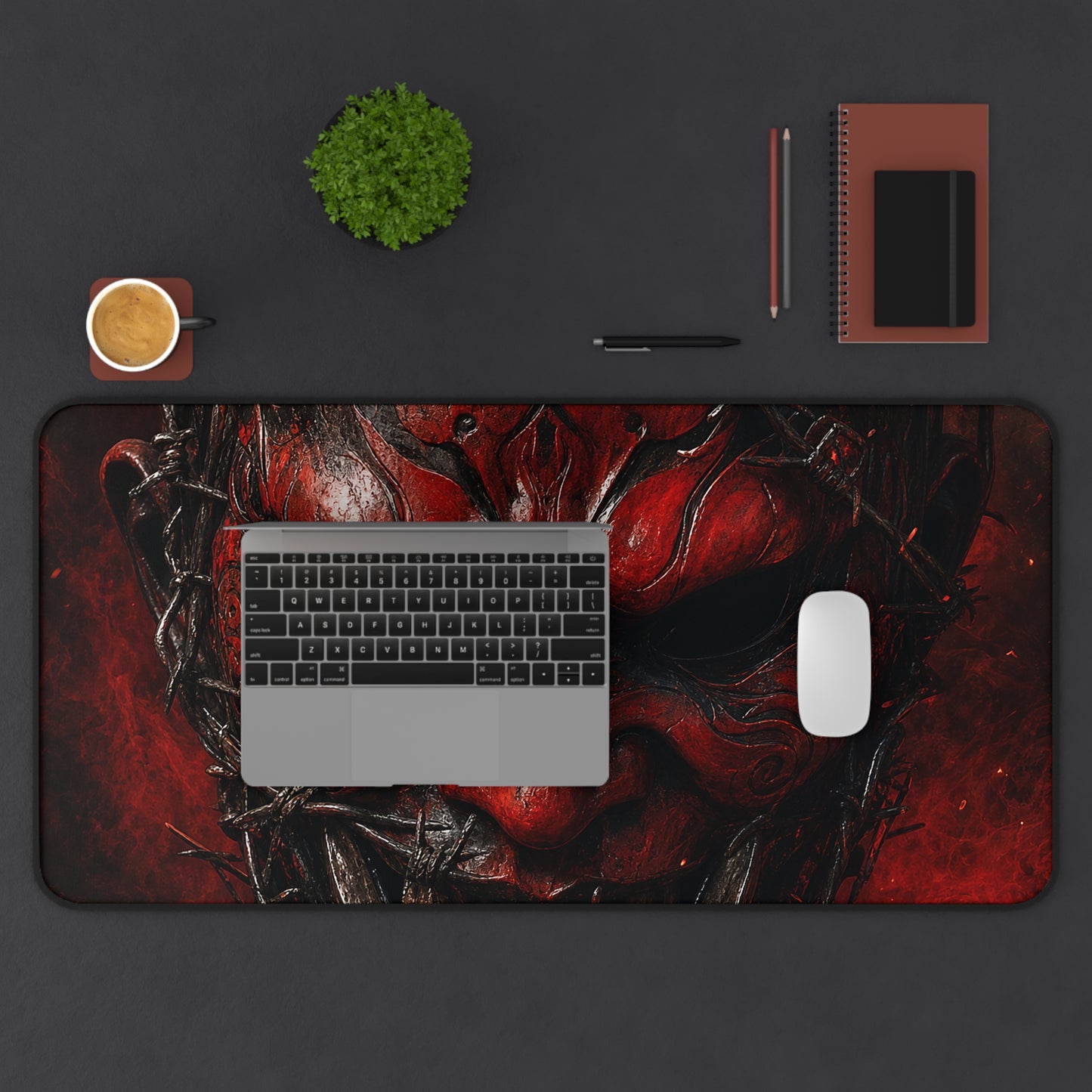 Oni Mask With Barbed Wire - Sudoni Brand Gaming Desk Mat
