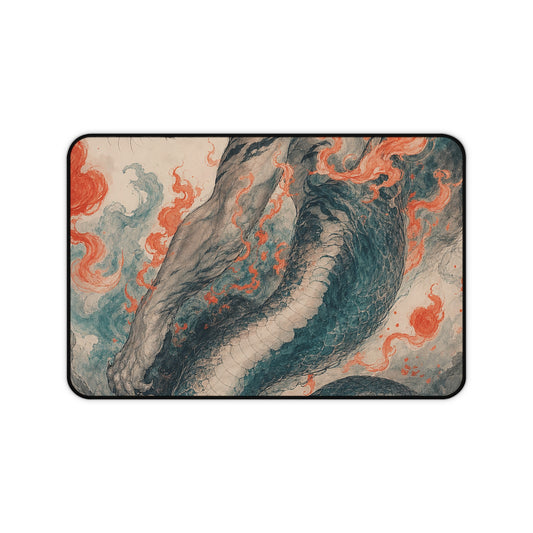 Nue With Tiger Body And Snake Tail - Japanese Mythology Gaming Desk Mat