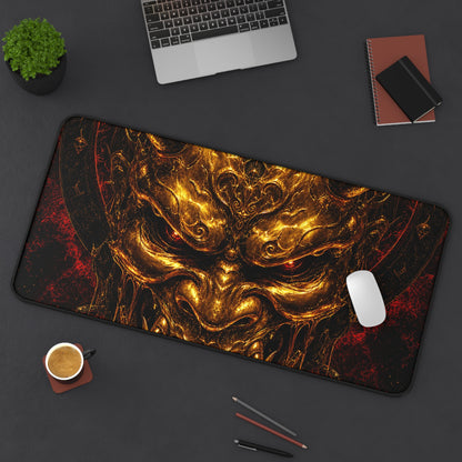 Oni Mask Made Of Molten Gold - Sudoni Brand Gaming Desk Mat