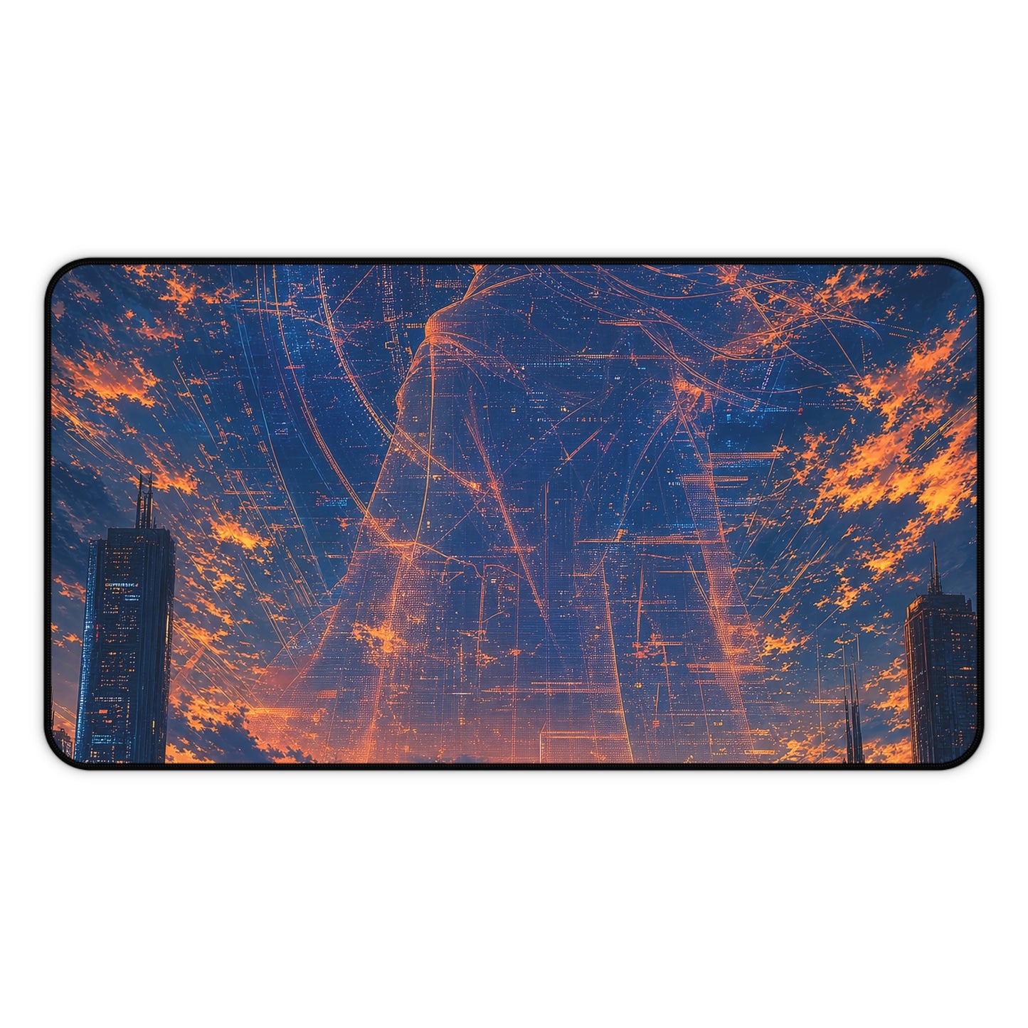 City Under Massive Hologram - Anime Manga Gaming Desk Mat