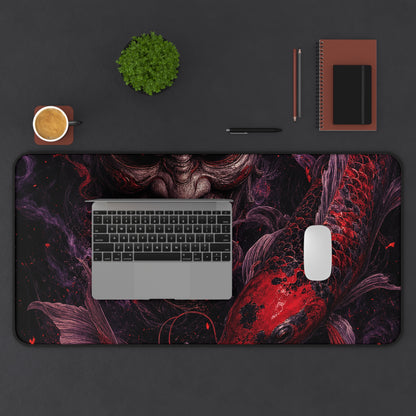 Oni Mask With Koi Fish - Sudoni Brand Gaming Desk Mat