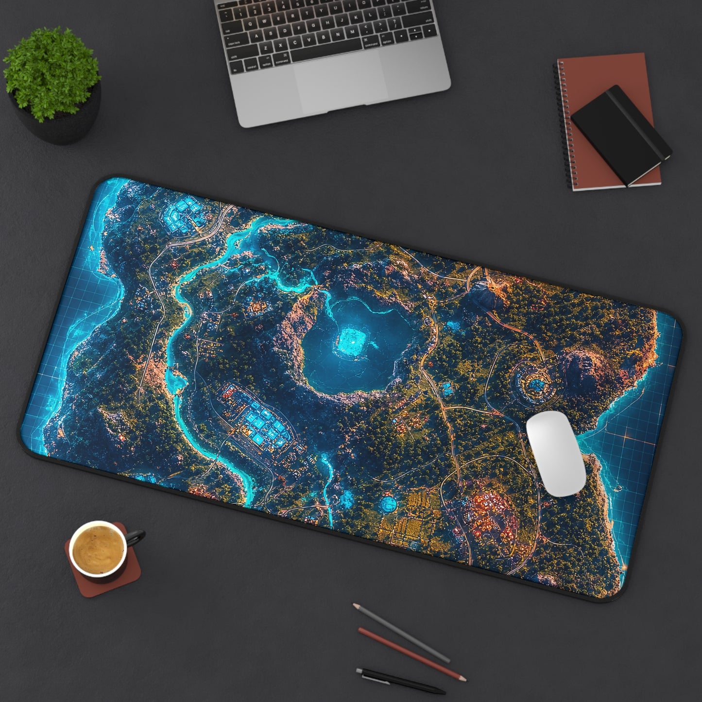 Battle Royale Island From Above - Gaming Culture Gaming Desk Mat