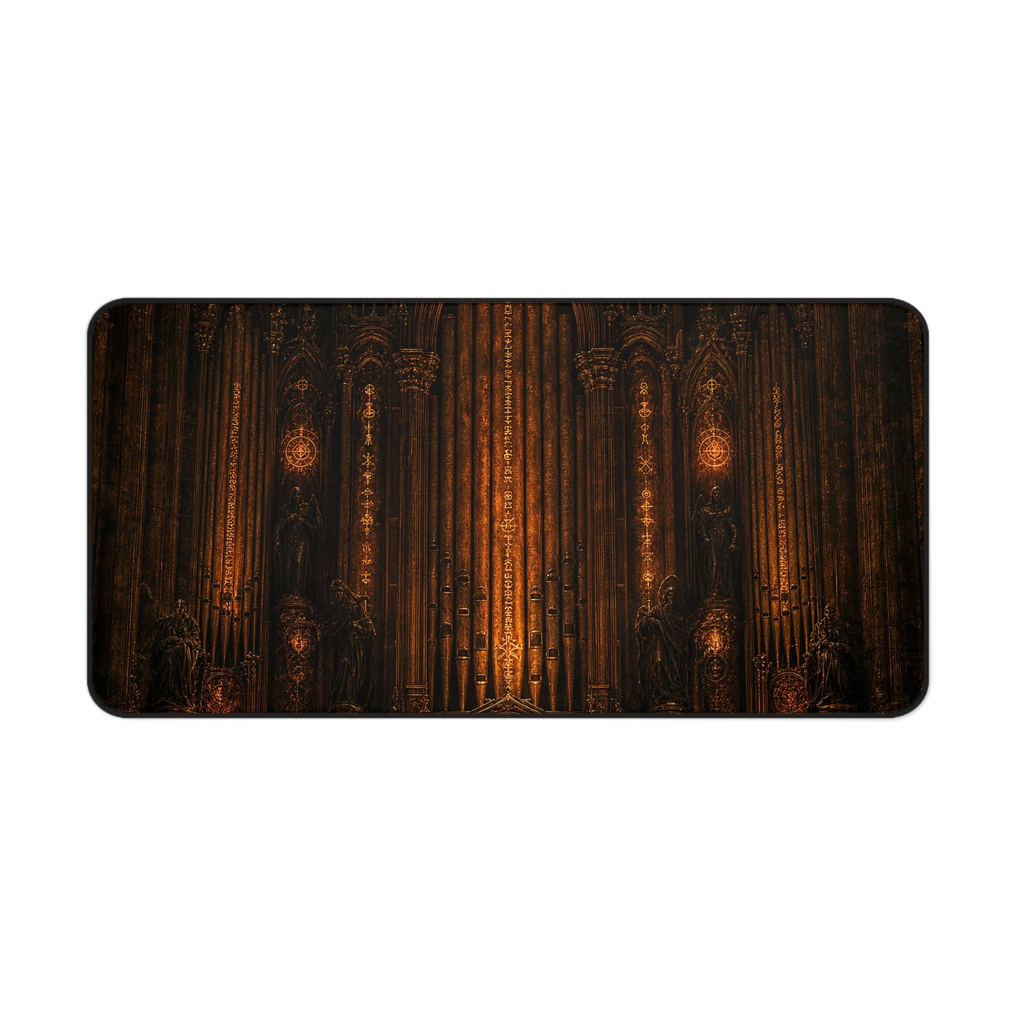 Dark Cathedral Orgplaying - Dark Fantasy Gaming Desk Mat