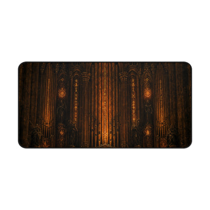 Dark Cathedral Orgplaying - Dark Fantasy Gaming Desk Mat