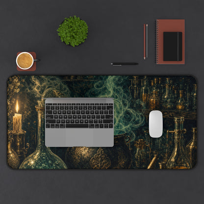 Alchemy Lab With Bubbling Potions - Dark Academia Gaming Desk Mat