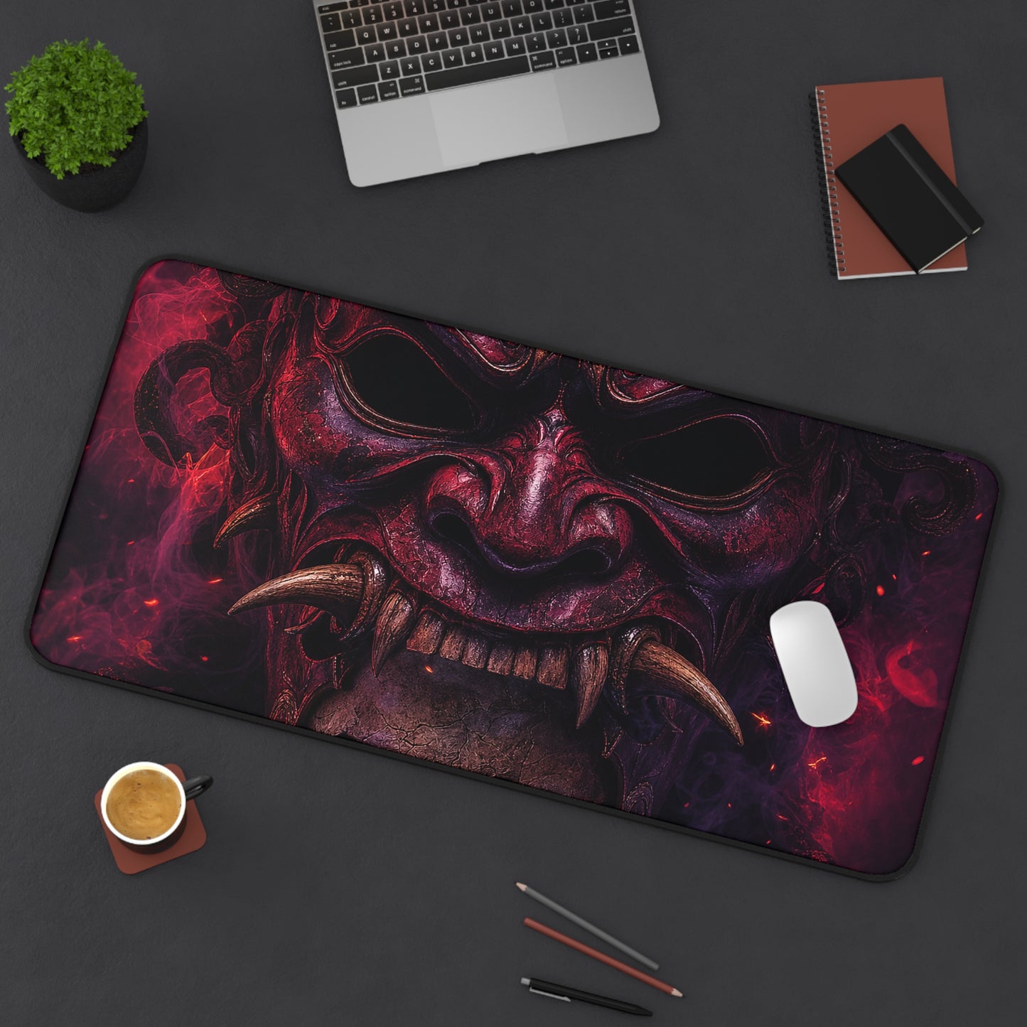 Oni Mask With Skull Beneath - Sudoni Brand Gaming Desk Mat