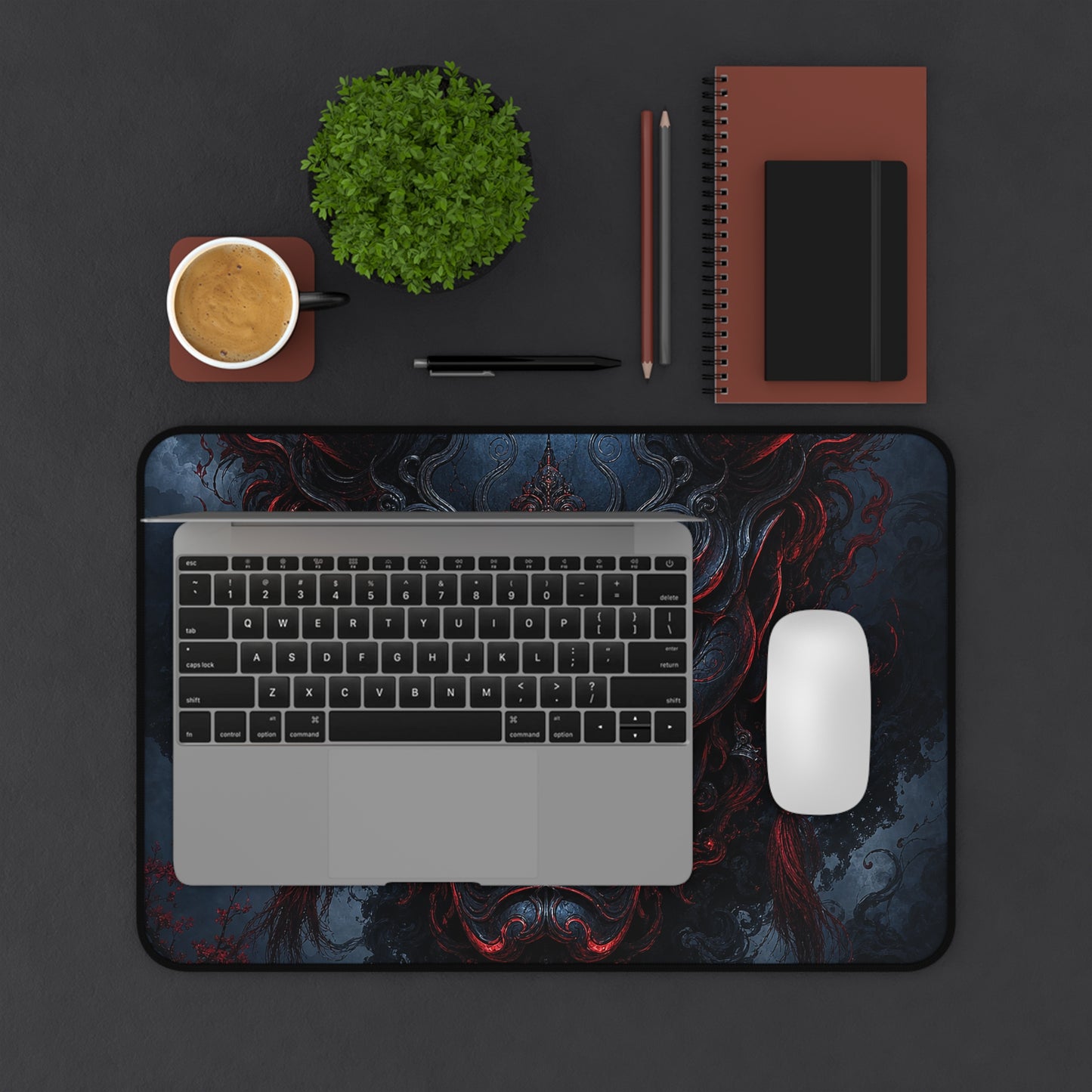 Oni Mask With Black Sun Behind It - Sudoni Brand Gaming Desk Mat
