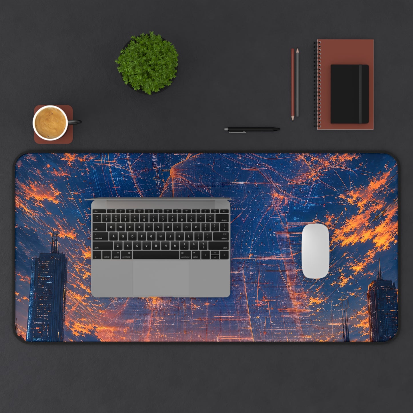 City Under Massive Hologram - Anime Manga Gaming Desk Mat