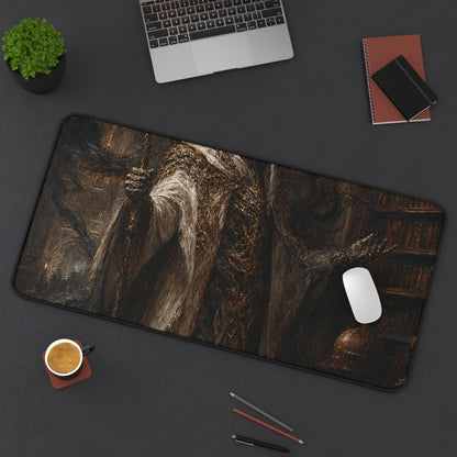 Lich In Underground Library - Dark Fantasy Gaming Desk Mat
